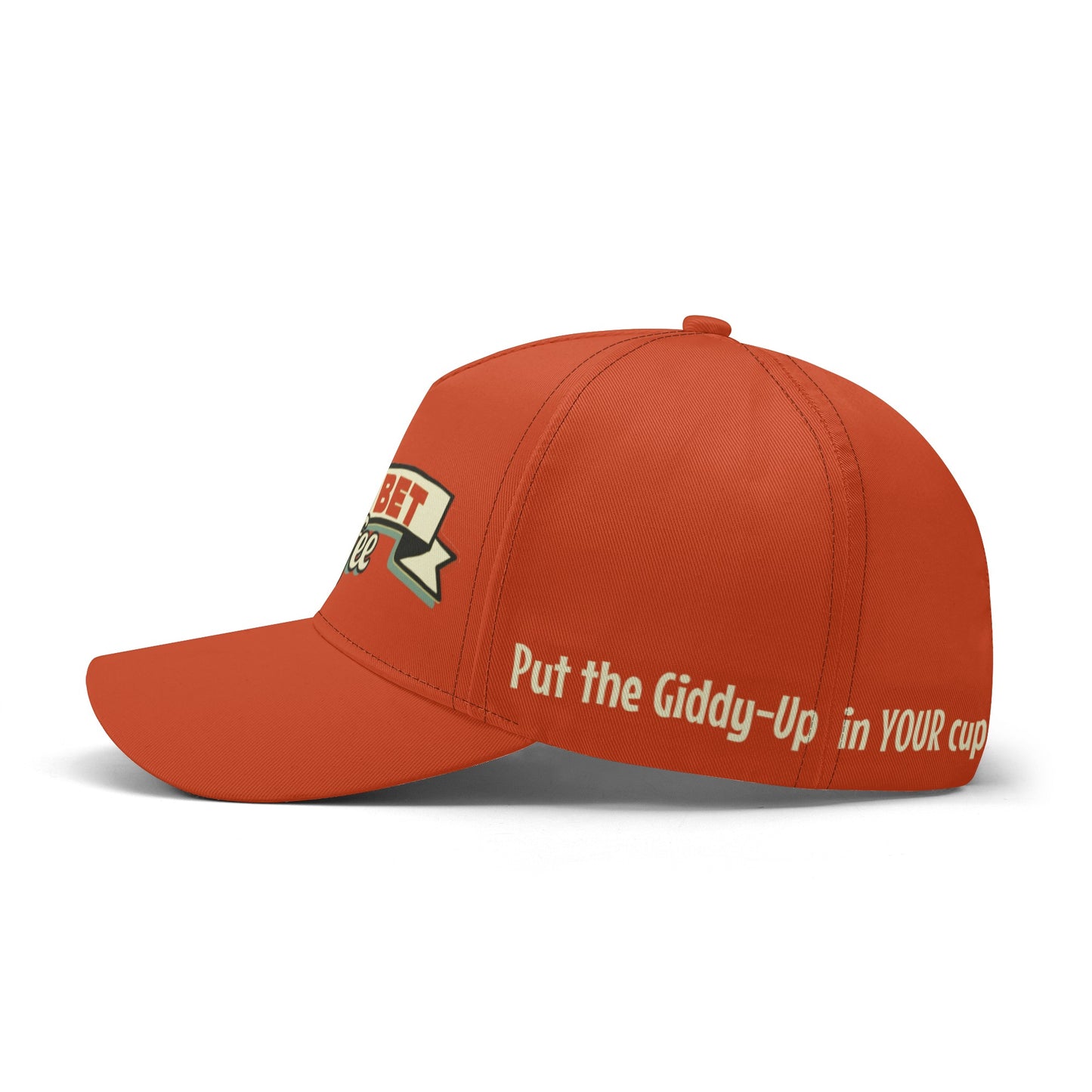 Sure Bet Orange Baseball Cap, All-Over Printing