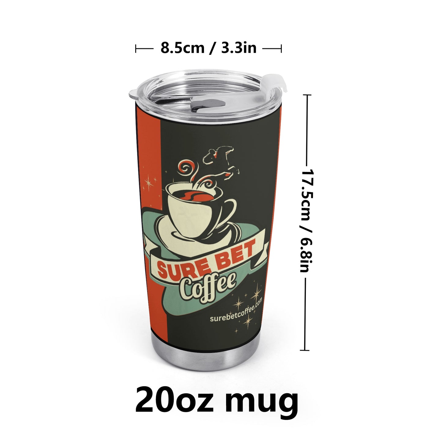 Sure Bet Coffee Tumbler (20 oz, stainless steel)