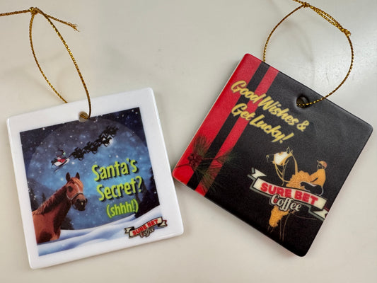 Good Wishes & Get Lucky Ceramic Ornament