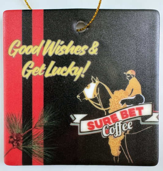 Good Wishes & Get Lucky Ceramic Ornament
