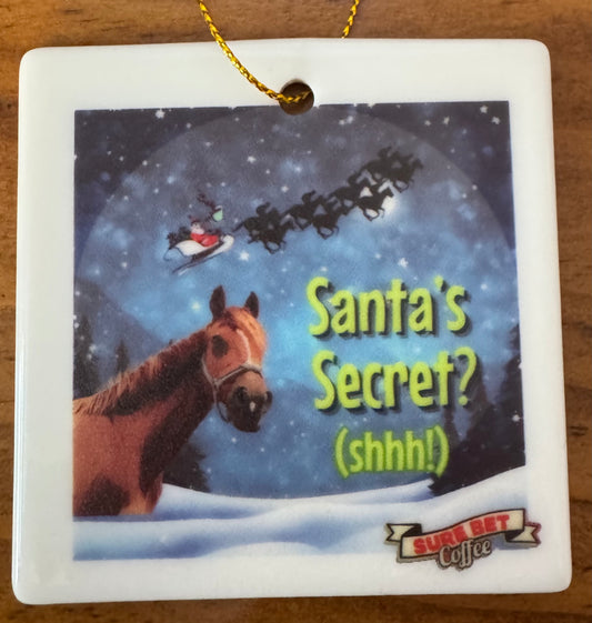Santa's Secret Ceramic Ornament