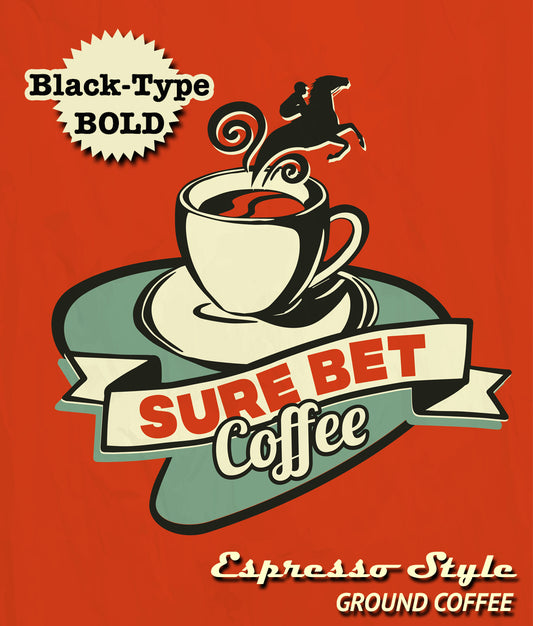 BLACK-TYPE BOLD Espresso Style Ground Coffee: 12oz. bag
